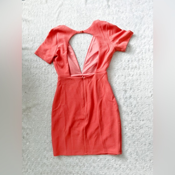 RUBBER DUCKY Productions Open Back Textured Coral Mini Dress - Picture 2 of 11